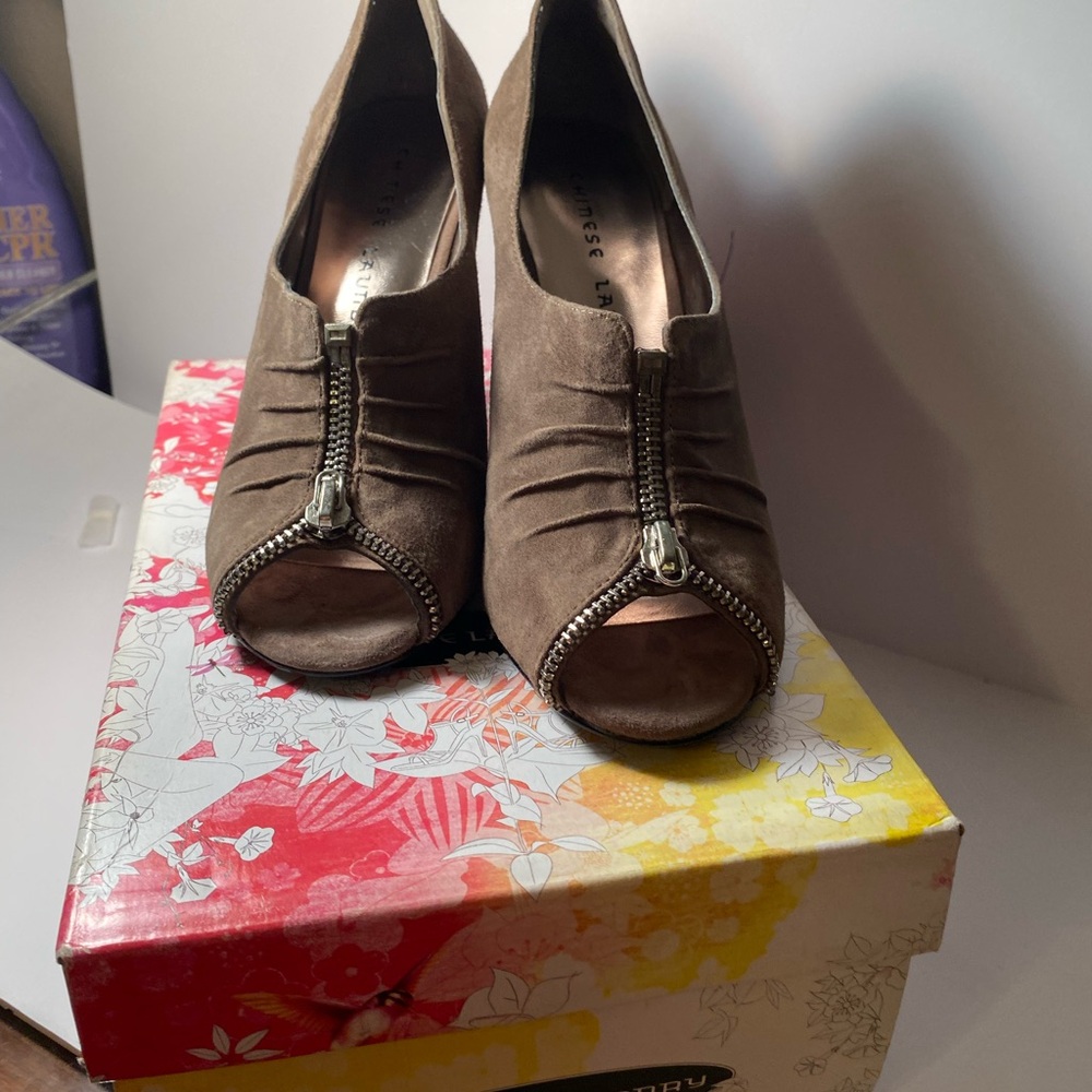 Chinese Laundry Brown Peep Toe Heels sz 6 NWB - Picture 4 of 12